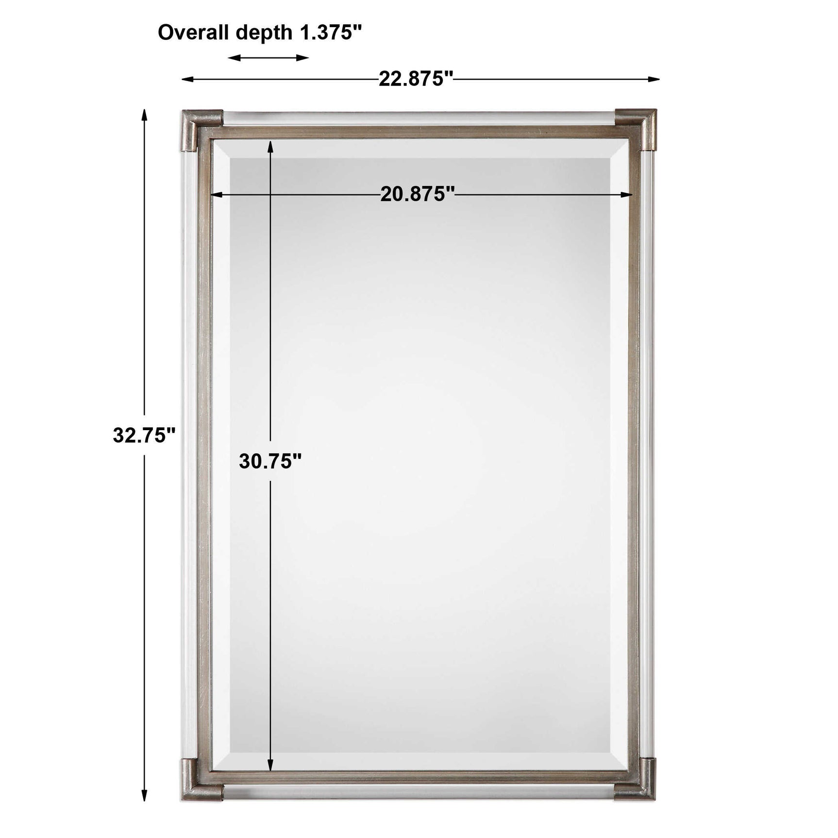 Mackai Metallic Silver Mirror