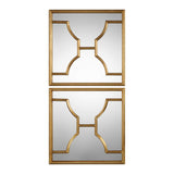 Misa Gold Square Mirrors (Set of 2)