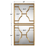 Misa Gold Square Mirrors (Set of 2)