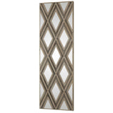 Tahira Woodtone Geometric Argyle Pattern Wall Mirror