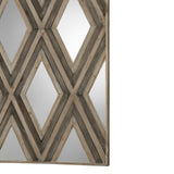 Tahira Woodtone Geometric Argyle Pattern Wall Mirror
