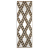 Tahira Woodtone Geometric Argyle Pattern Wall Mirror