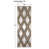 Tahira Woodtone Geometric Argyle Pattern Wall Mirror