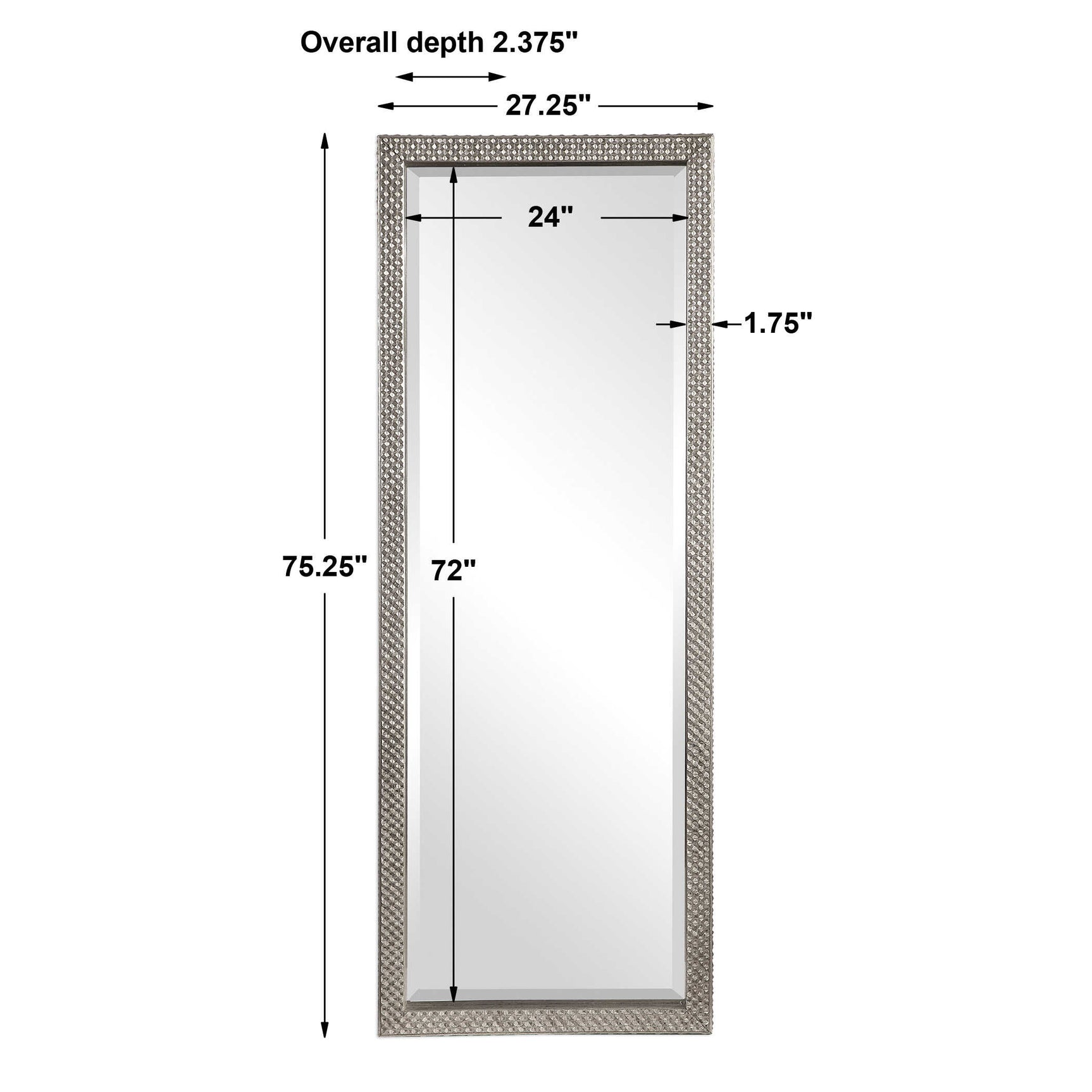 Cacelia Metallic Silver Mirror