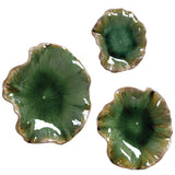 Abella Green Ceramic Wall Decor (Set of 3)