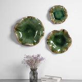 Abella Green Ceramic Wall Decor (Set of 3)