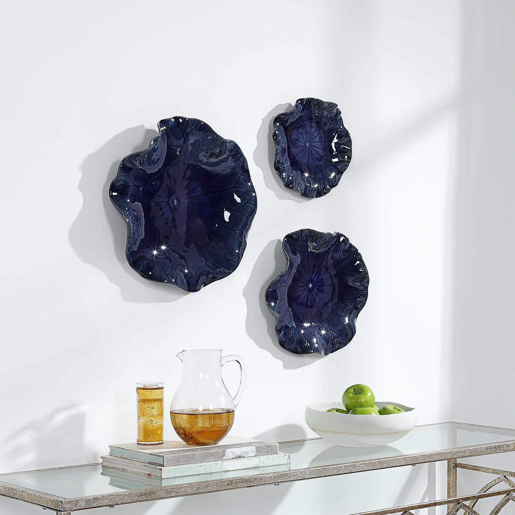 Abella Blue Ceramic Wall Decor (Set of 3)