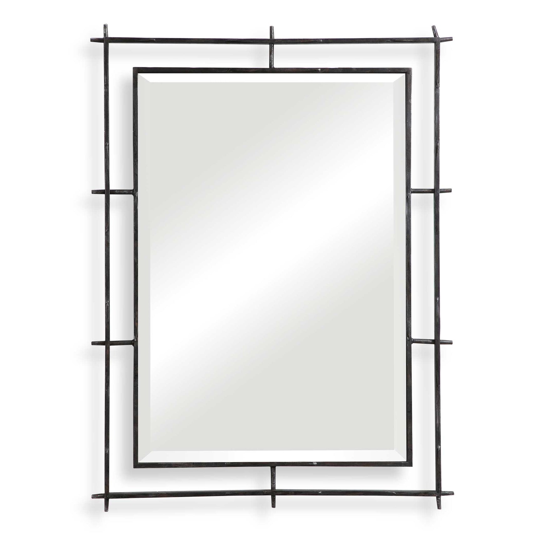Ironworks Black Industrial Mirror