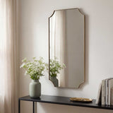 Lennox Brass Scalloped Corner Mirror