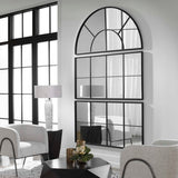 Rousseau Black Iron Window Mirror