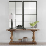 Rousseau Black Iron Window Mirror