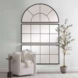 Rousseau Black Iron Window Mirror