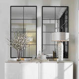 Rousseau Black Iron Window Mirror