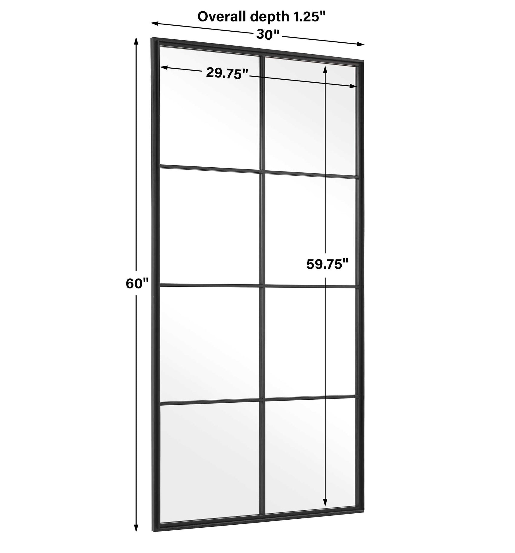 Rousseau Black Iron Window Mirror