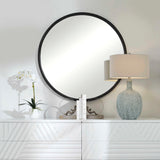 Dawsyn Black Round Mirror