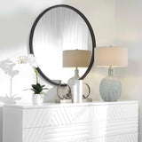 Dawsyn Black Round Mirror