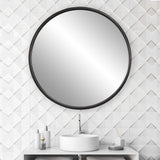 Dawsyn Black Round Mirror