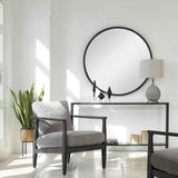 Dawsyn Black Round Mirror