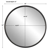 Dawsyn Black Round Mirror