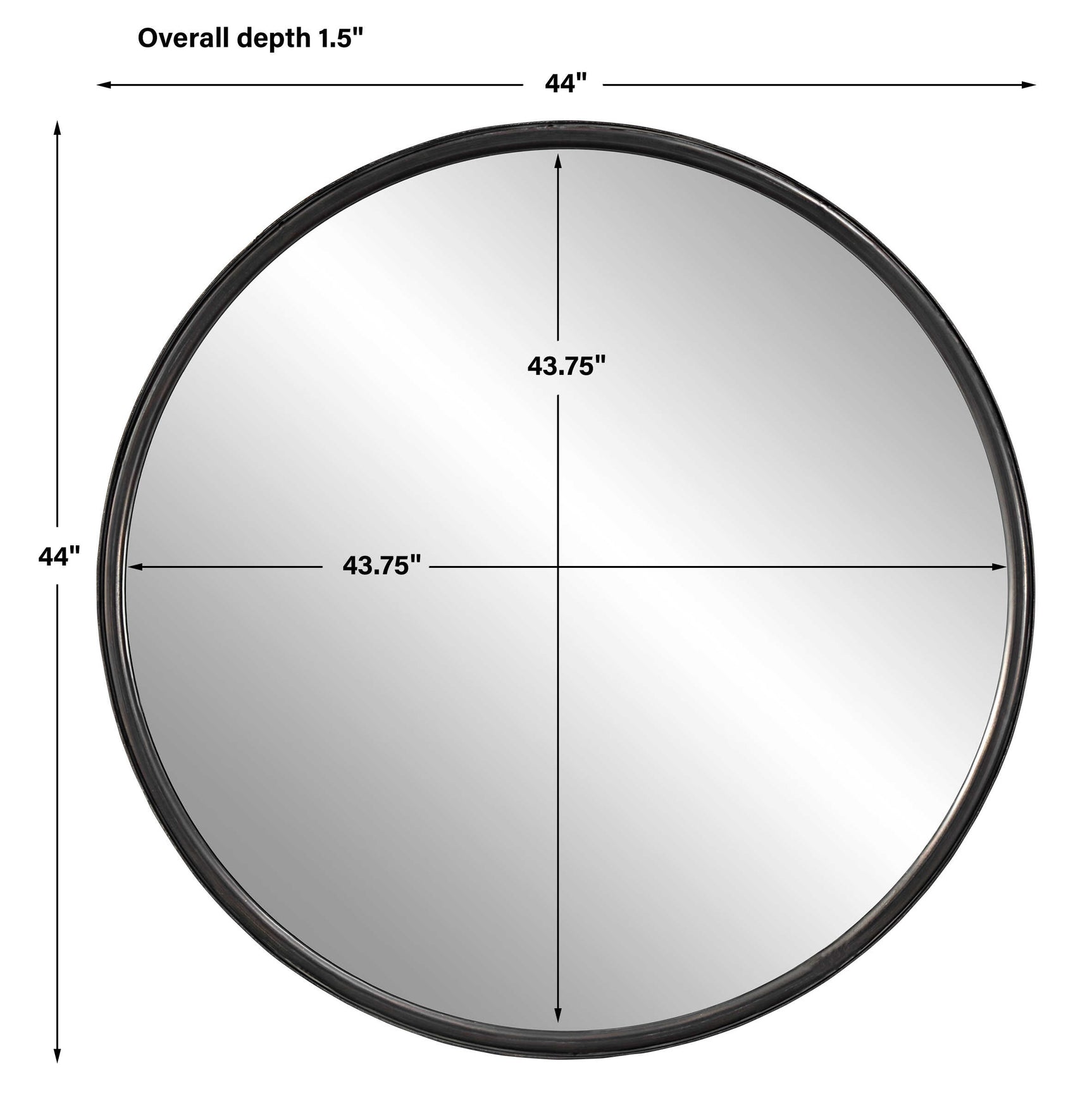 Dawsyn Black Round Mirror