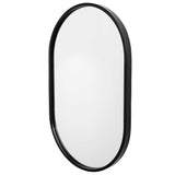 Varina Black Minimalist Oval Mirror