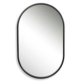Varina Black Minimalist Oval Mirror