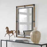 Melville Black/Brown Iron & Rope Mirror