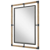 Melville Black/Brown Iron & Rope Mirror