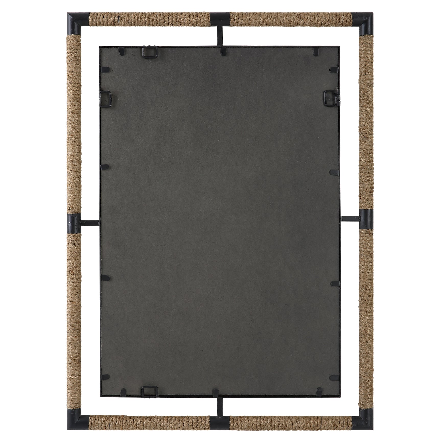 Melville Black/Brown Iron & Rope Mirror