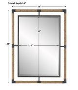 Melville Black/Brown Iron & Rope Mirror