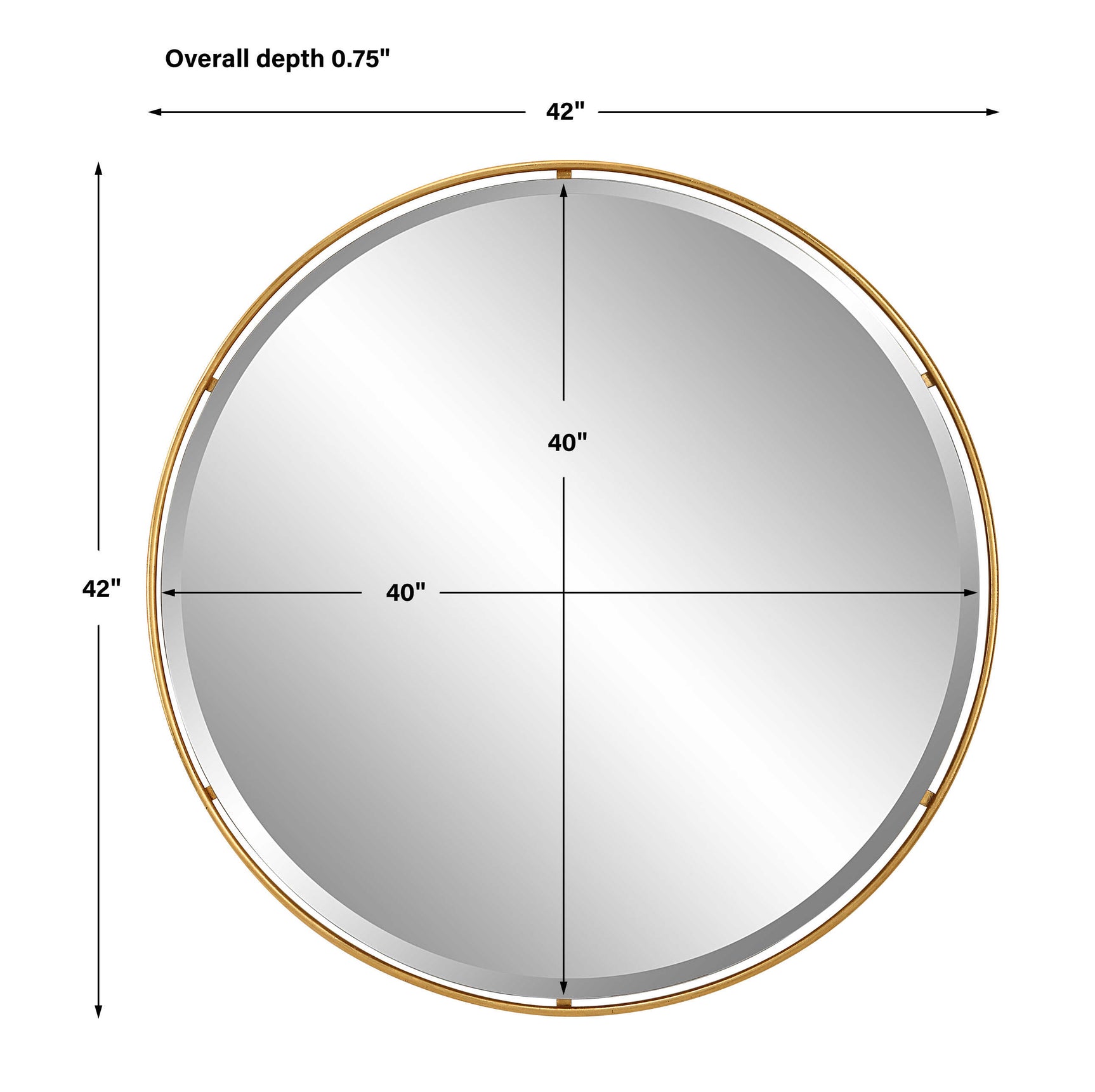 Canillo Gold Round Mirror