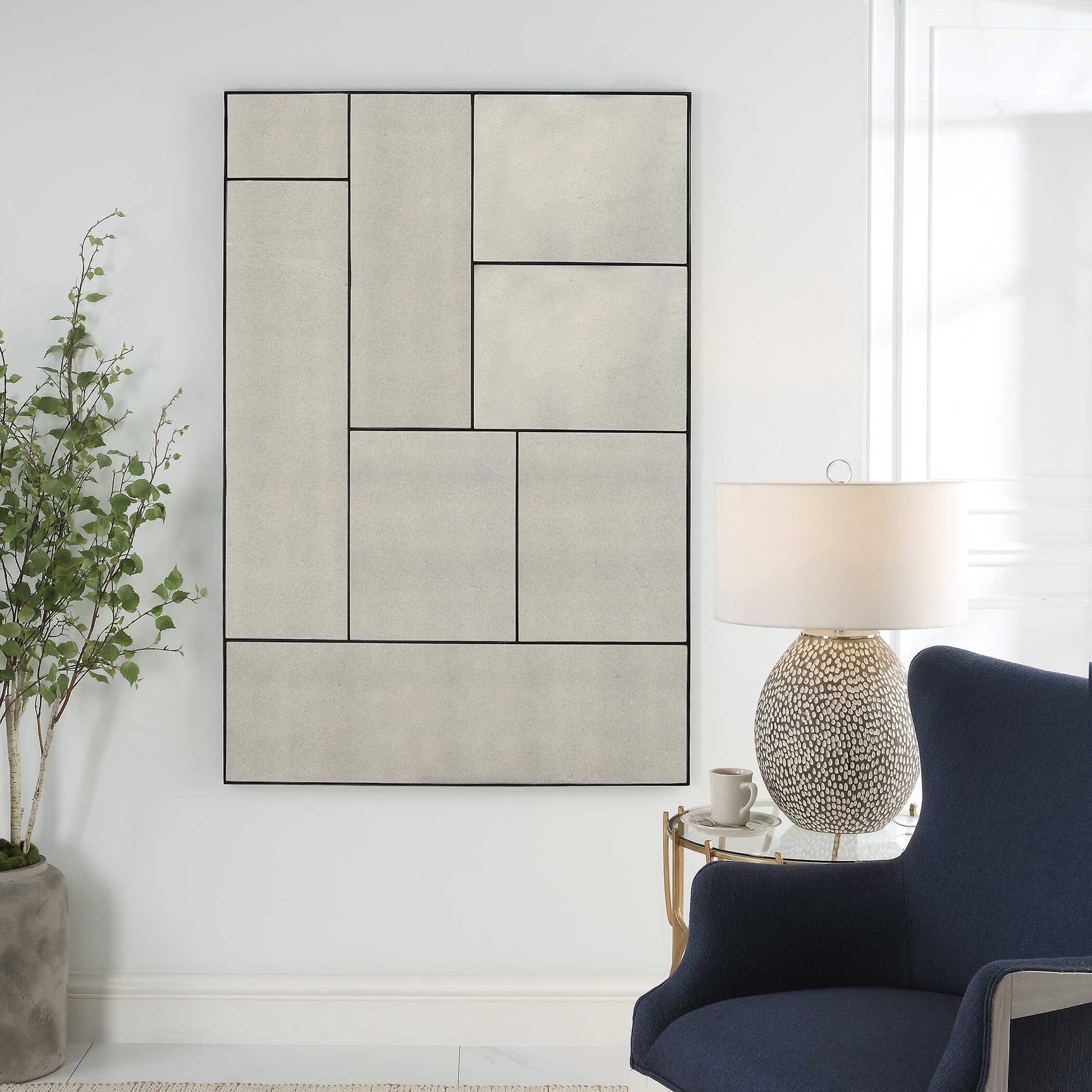 Puzzle Piece Black Oversized Mirror