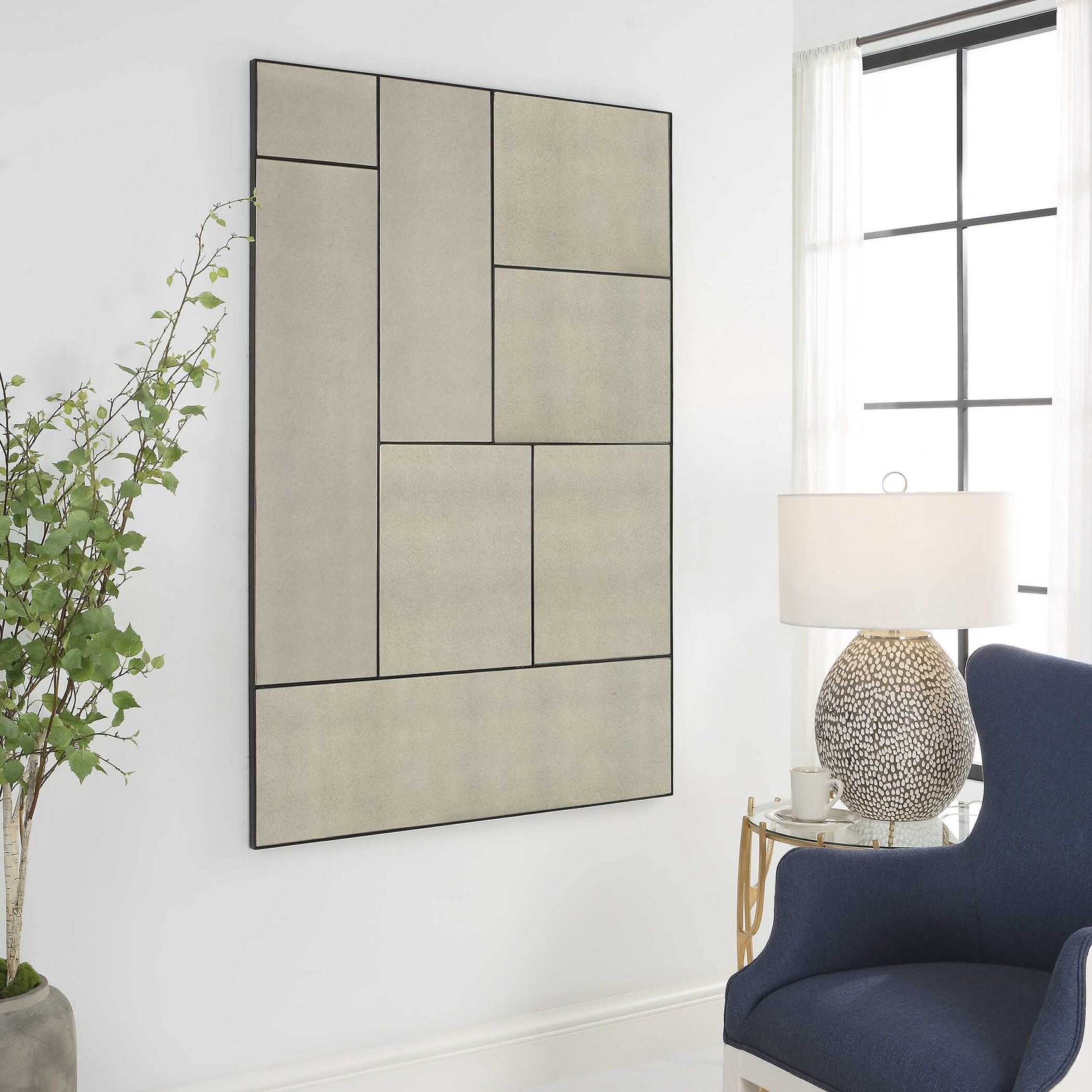 Puzzle Piece Black Oversized Mirror