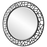 Mosaic Black Metal Round Mirror
