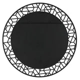 Mosaic Black Metal Round Mirror