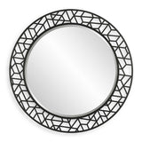 Mosaic Black Metal Round Mirror