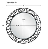 Mosaic Black Metal Round Mirror