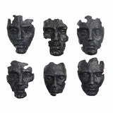 Self-Portrait Black/Gray Metallic Wall Decor (Set of 6)