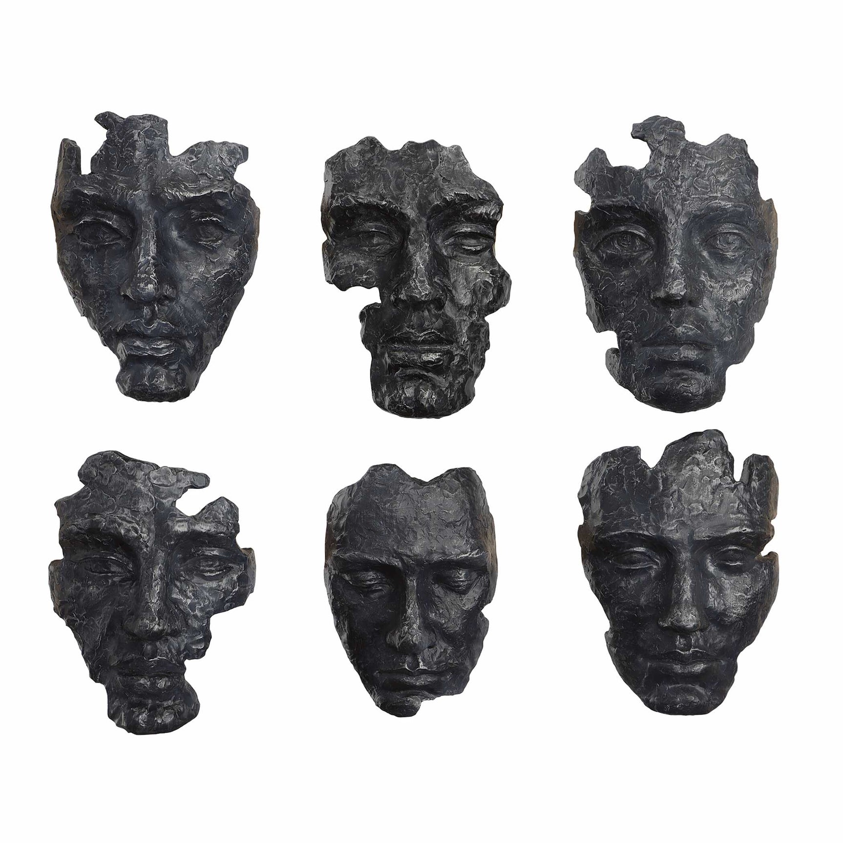 Self-Portrait Black/Gray Metallic Wall Decor (Set of 6)