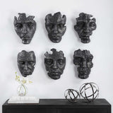 Self-Portrait Black/Gray Metallic Wall Decor (Set of 6)