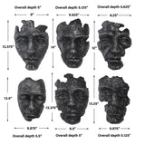 Self-Portrait Black/Gray Metallic Wall Decor (Set of 6)
