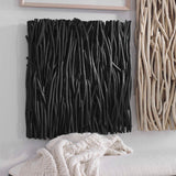Gathered Teak Black Square Wood Wall Decor