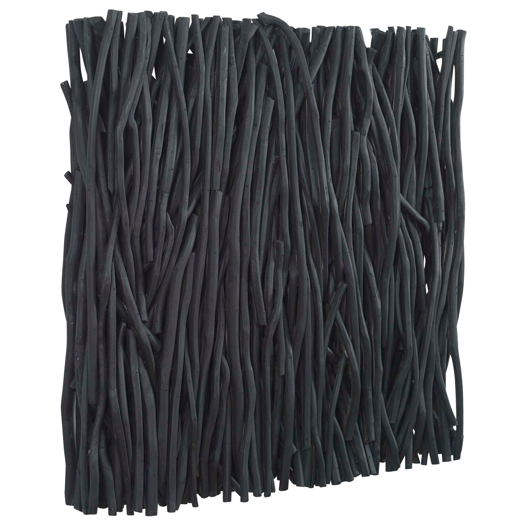 Gathered Teak Black Square Wood Wall Decor