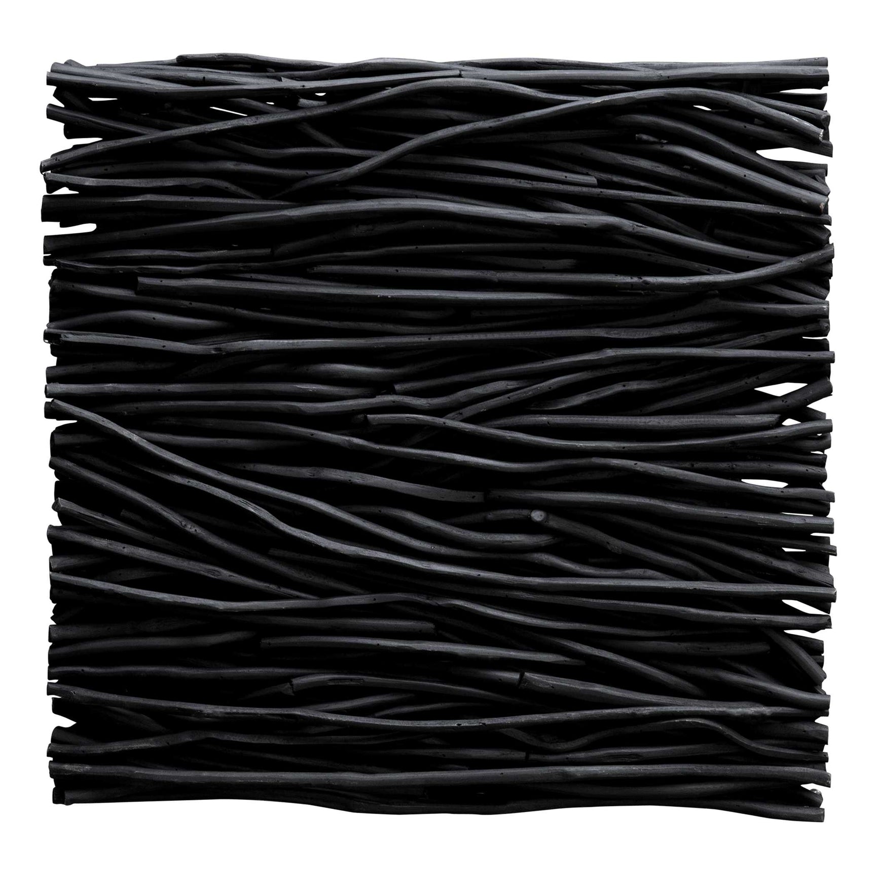 Gathered Teak Black Square Wood Wall Decor