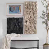Gathered Teak Black Square Wood Wall Decor