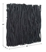 Gathered Teak Black Square Wood Wall Decor