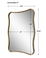 Pavia Gold Curvy Vanity Mirror