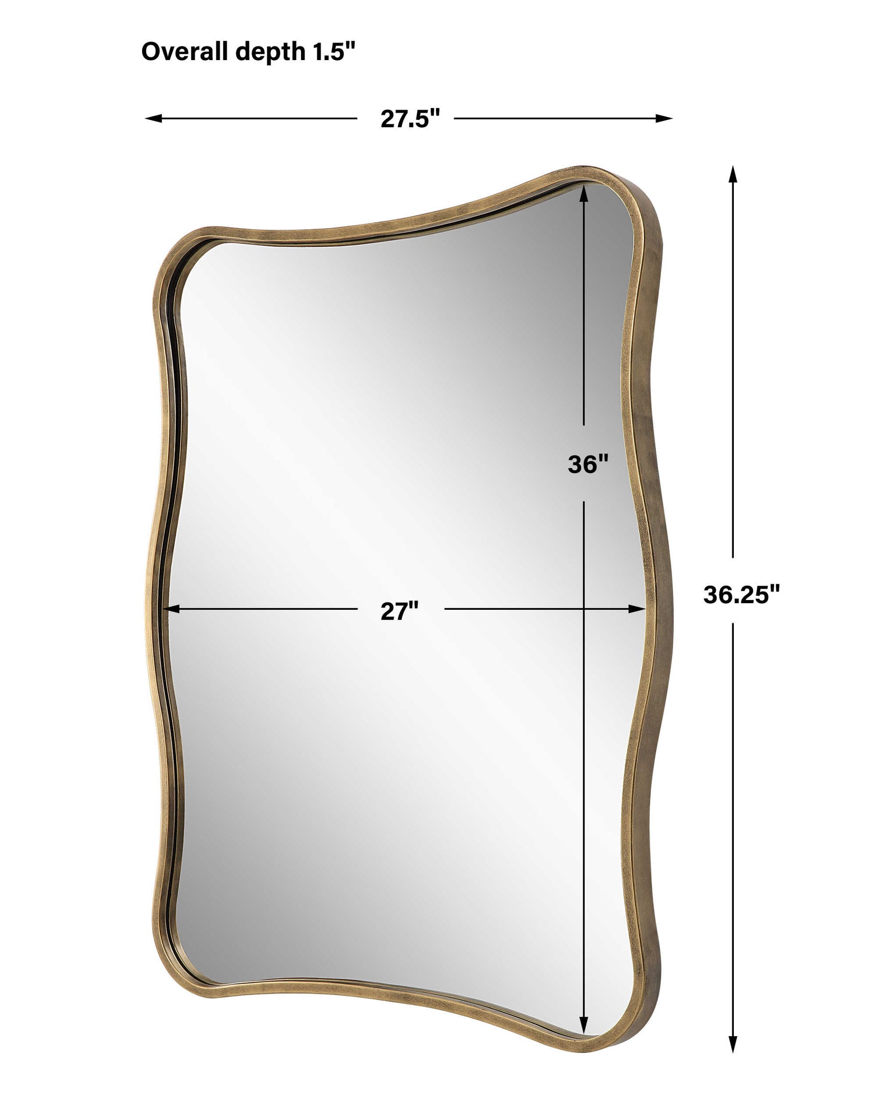 Pavia Gold Curvy Vanity Mirror