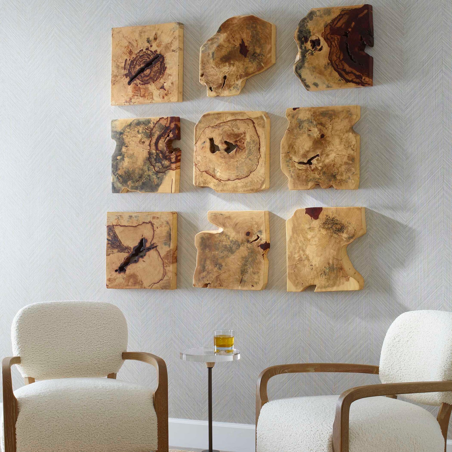 Bahati Woodtone Natural Wood Wall Décor In (Set of 9)