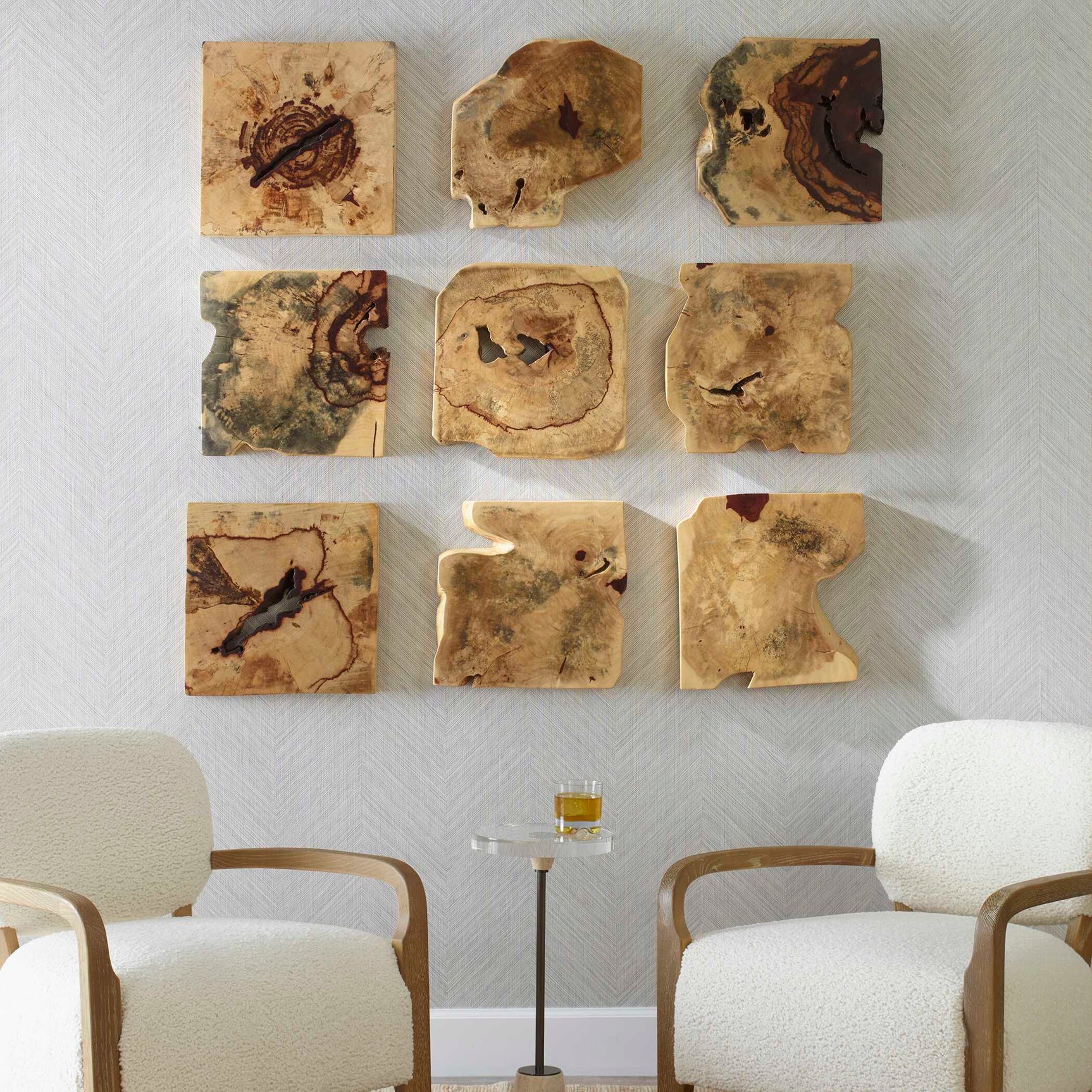 Bahati Woodtone Natural Wood Wall Décor In (Set of 9)